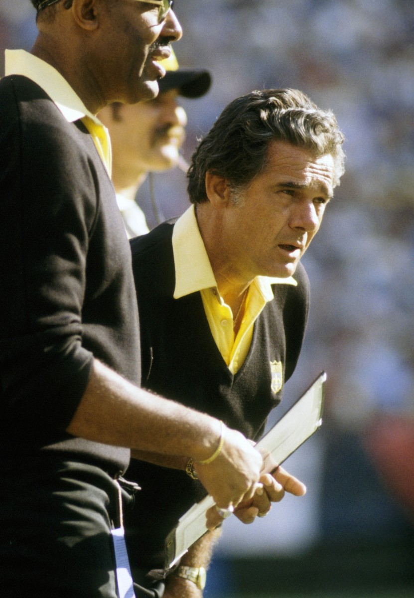 Nov 26, 1978; Atlanta, GA, USA; FILE PHOTO; New Orleans Saints head coach Dick Nolan on the sideline against the Atlanta Falcons. Mandatory Credit: Manny Rubio-USA TODAY Sports